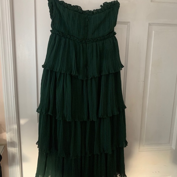 NWT Lovers + Friends Alex Midi Dress Emerald Green Size- XS - Picture 6 of 7